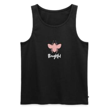 Pink Bee Thoughtful Bee Be Thoughtful - Men's Premium Organic Tank Top - black - Front - Michal (187cm)
