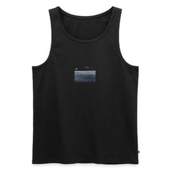 Flat Earth Dome - Männer Premium Bio Tank Top - Schwarz - Vorne - AI Model Male 178 light (178cm)