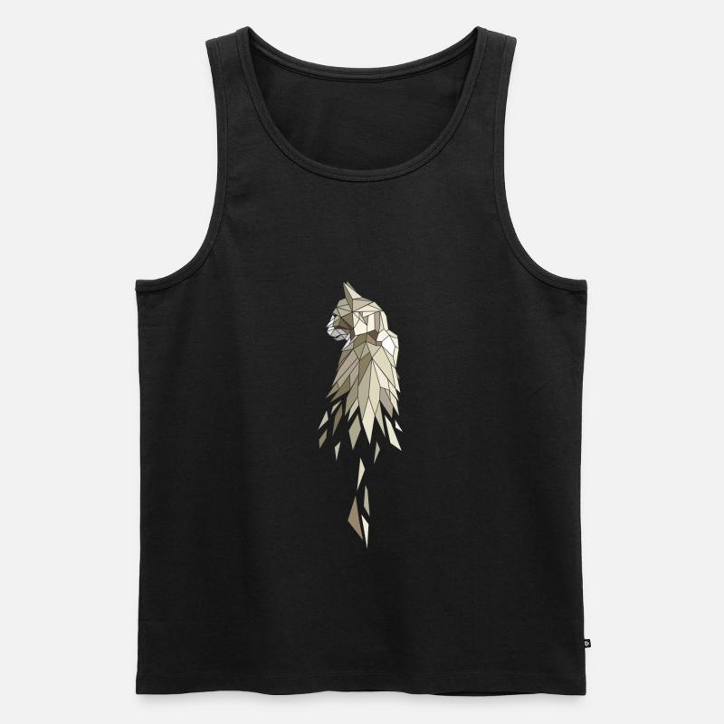 Katze braun beige Polygon - Männer Premium Bio Tank Top - Schwarz