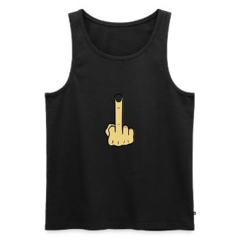 mittelfinger lang 02 - Männer Premium Bio Tank Top - Schwarz - Vorne - Michal (187cm)