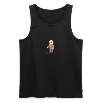Fitter Opi auf dem Board | Lustiges Geschenk - Männer Premium Bio Tank Top - Schwarz - Vorne - Michal (187cm)