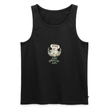 Meilleure maman jamais Koala embrasser Couronne de fleurs - Débardeur bio Premium Homme - noir - Devant - Michal (187cm)