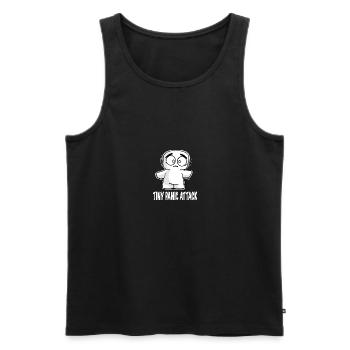 MARSHMALLOWTIS SMALL PANIC ATTACK EMOTI COMIC - Men's Premium Organic Tank Top - black - Front - AI Model Male 178 light (178cm)