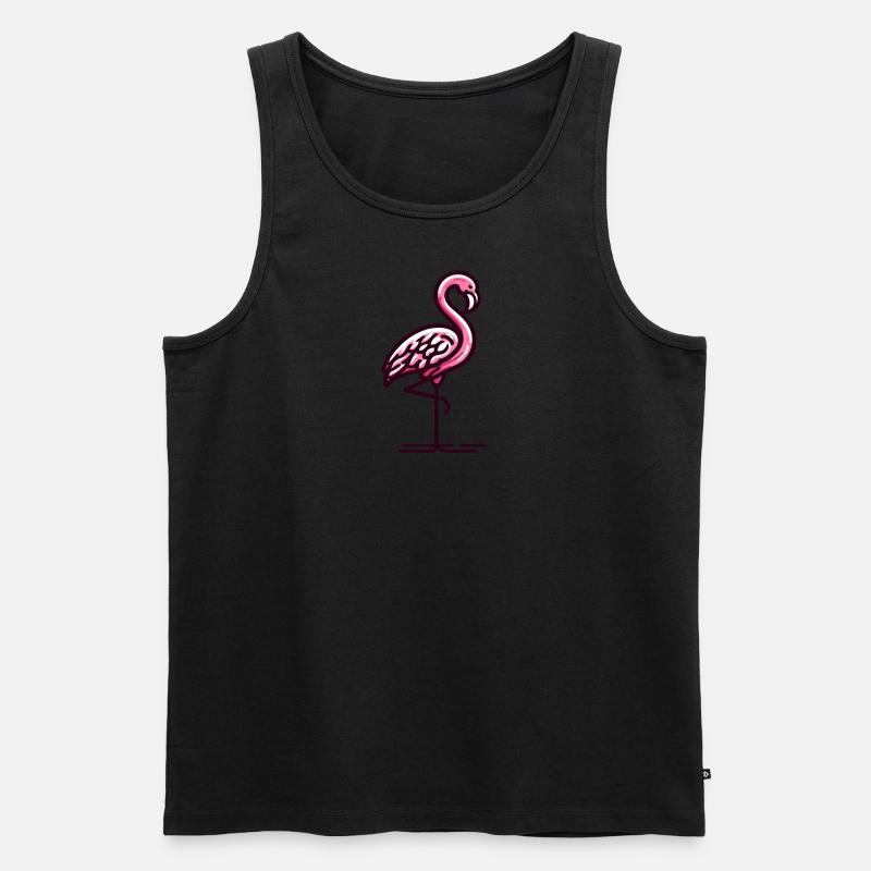 Flamingo - Männer Premium Bio Tank Top - Schwarz