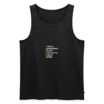 Hubert Name Geschenk - Männer Premium Bio Tank Top - Schwarz - Vorne - AI Model Male 178 light (178cm)