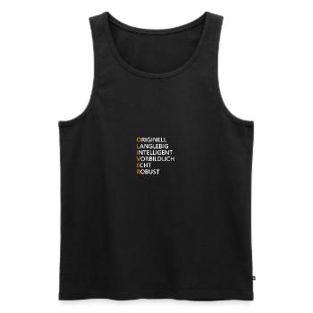 Oliver Name Geschenk - Männer Premium Bio Tank Top - Schwarz - Vorne - Michal (187cm)