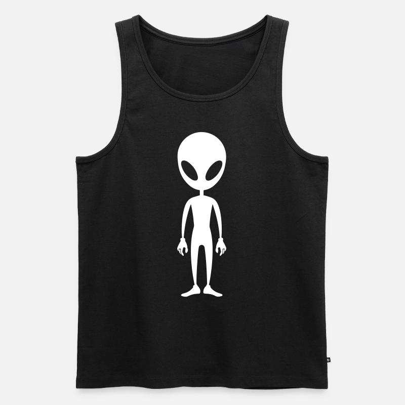 Alien Figur - Männer Premium Bio Tank Top - Schwarz