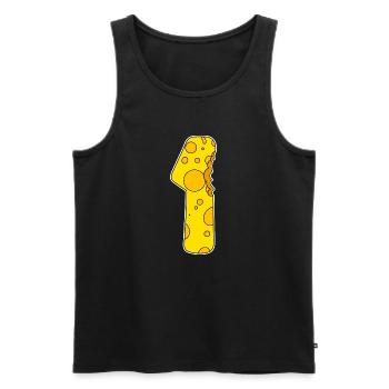 Number 1 - One - Winner - First Winner - Men's Premium Organic Tank Top - black - Front - AI Model Male 178 light (178cm)
