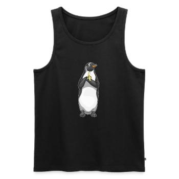 Penguin Banana - Men's Premium Organic Tank Top - black - Front - Michal (187cm)