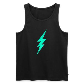 Electric flash graphic on trendy H interior - Men's Premium Organic Tank Top - black - Front - Michal (187cm)