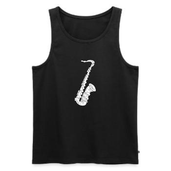 Saxophone - saxophone un instrument à vent - Débardeur bio Premium Homme - noir - Devant - AI Model Male 178 light (178cm)