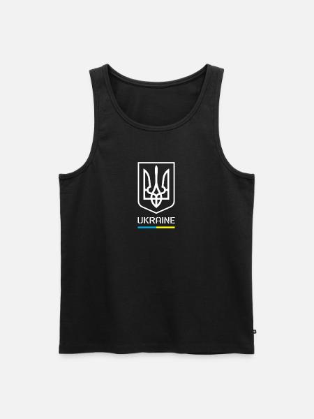 Ukrainsk tryzub symbol Ukraine trefork - Herre Premium økologisk tanktop - sort