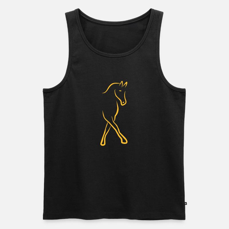 Pferd - Männer Premium Bio Tank Top - Schwarz