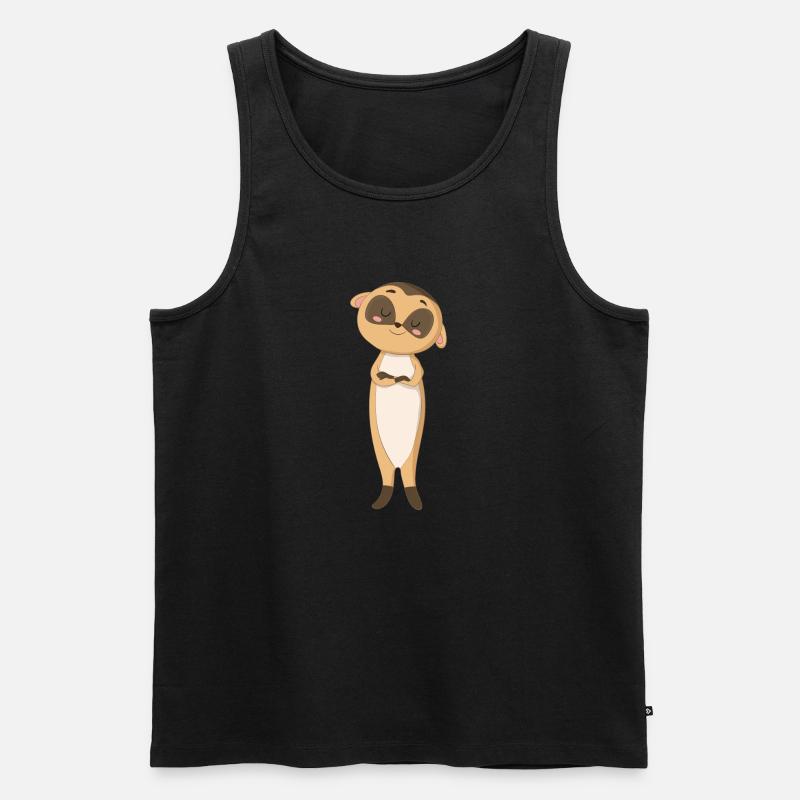 Erdmännchen Süß - Männer Premium Bio Tank Top - Schwarz