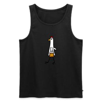 Hilla Huhn - Männer Premium Bio Tank Top - Schwarz - Vorne - AI Model Male 178 light (178cm)