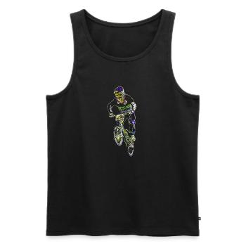 bmx race racing mountain bike motocross - Men's Premium Organic Tank Top - black - Front - AI Model Male 178 light (178cm)