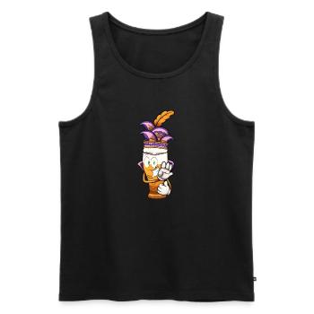 Dutch Carnival Bear - Men's Premium Organic Tank Top - black - Front - Michal (187cm)