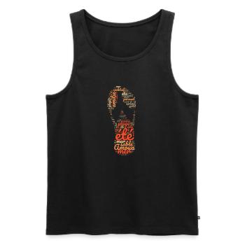Vacances, été et soleil. je vais a la plage - Débardeur bio Premium Homme - noir - Devant - AI Model Male 178 light (178cm)