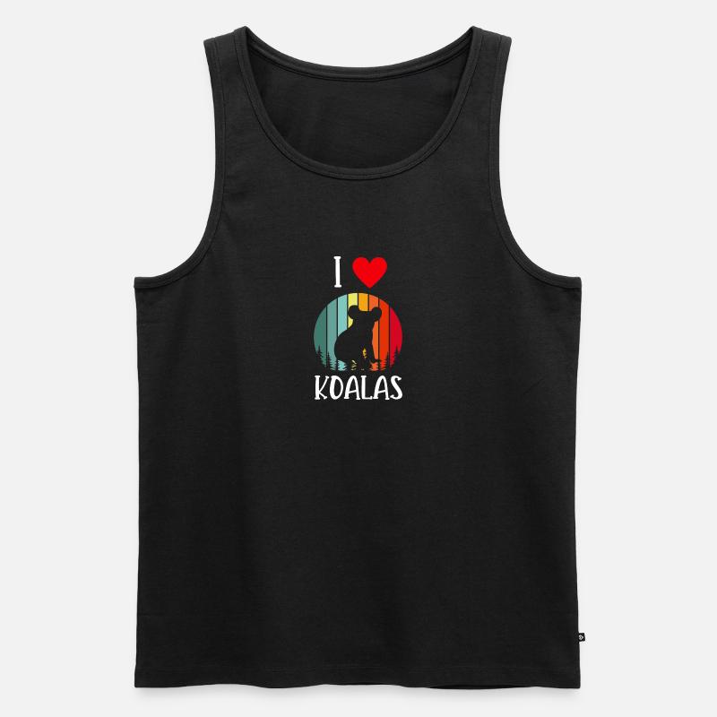 Ich liebe Koalas - Männer Premium Bio Tank Top - Schwarz