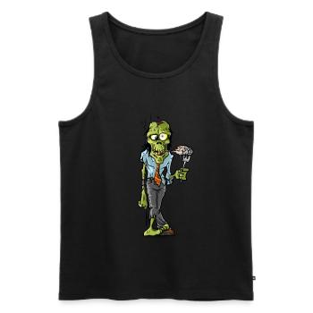 Zombie Halloween Apocalypse Cartoon - Men's Premium Organic Tank Top - black - Front - Michal (187cm)