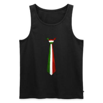 Italy flag as a fake tie for Italians - Men's Premium Organic Tank Top - black - Front - Michal (187cm)