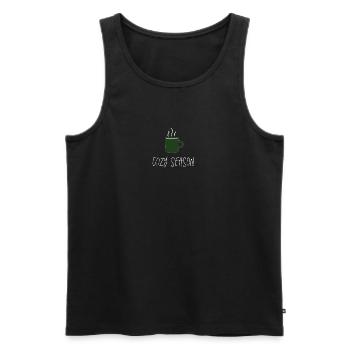 cozy season. - Männer Premium Bio Tank Top - Schwarz - Vorne - AI Model Male 178 light (178cm)