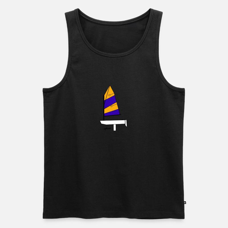 Optimist Segelboot Variante 1 - Männer Premium Bio Tank Top - Schwarz