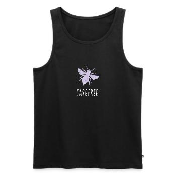 Lila Pastell Bee Carefree Biene Be Carefree - Männer Premium Bio Tank Top - Schwarz - Vorne - Michal (187cm)