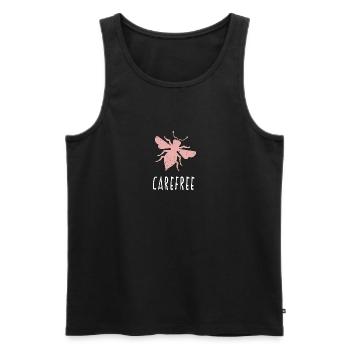 Rosa Bee Carefree Biene Be Carefree - Männer Premium Bio Tank Top - Schwarz - Vorne - Michal (187cm)