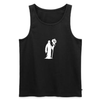 Unheimlicher Zauber Halloween Kürbis - Männer Premium Bio Tank Top - Schwarz - Vorne - AI Model Male 178 light (178cm)