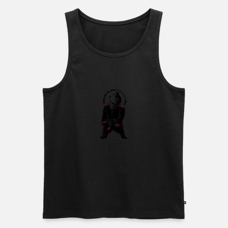 Brazilian Jiu-Jitsu Grappling Bär - Männer Premium Bio Tank Top - Schwarz