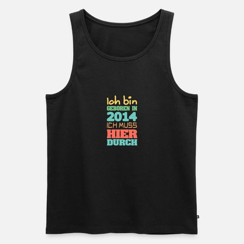 geboren 2014 - Männer Premium Bio Tank Top - Schwarz