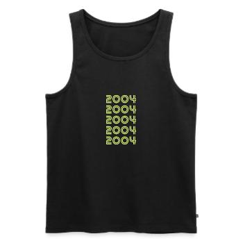 2004 - Men's Premium Organic Tank Top - black - Front - AI Model Male 178 light (178cm)