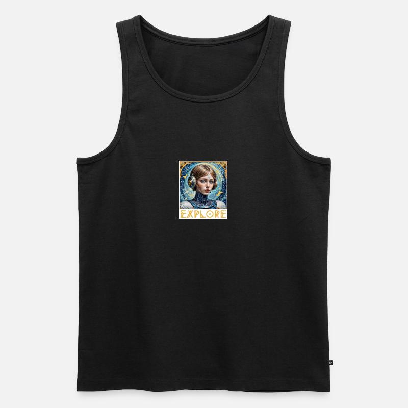 Erforschen und erobern - Männer Premium Bio Tank Top - Schwarz