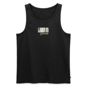 Laugh at sarcasm, enjoy irony - Men's Premium Organic Tank Top - black - Front - AI Model Male 178 light (178cm)
