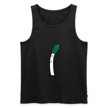 Lustiger Lauch - Männer Premium Bio Tank Top - Schwarz - Vorne - AI Model Male 178 light (178cm)