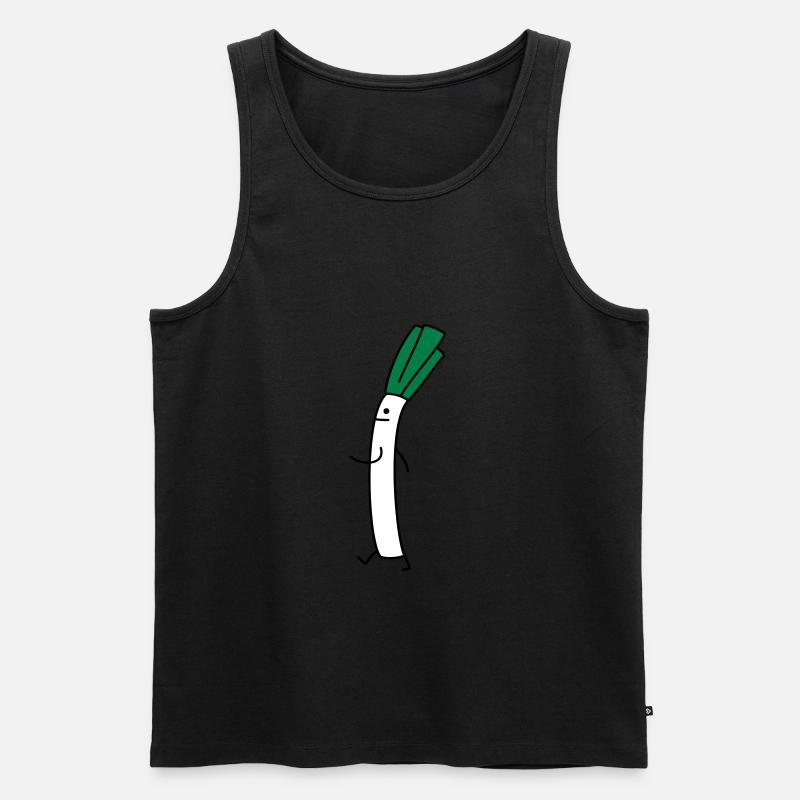 Lustiger Lauch - Männer Premium Bio Tank Top - Schwarz