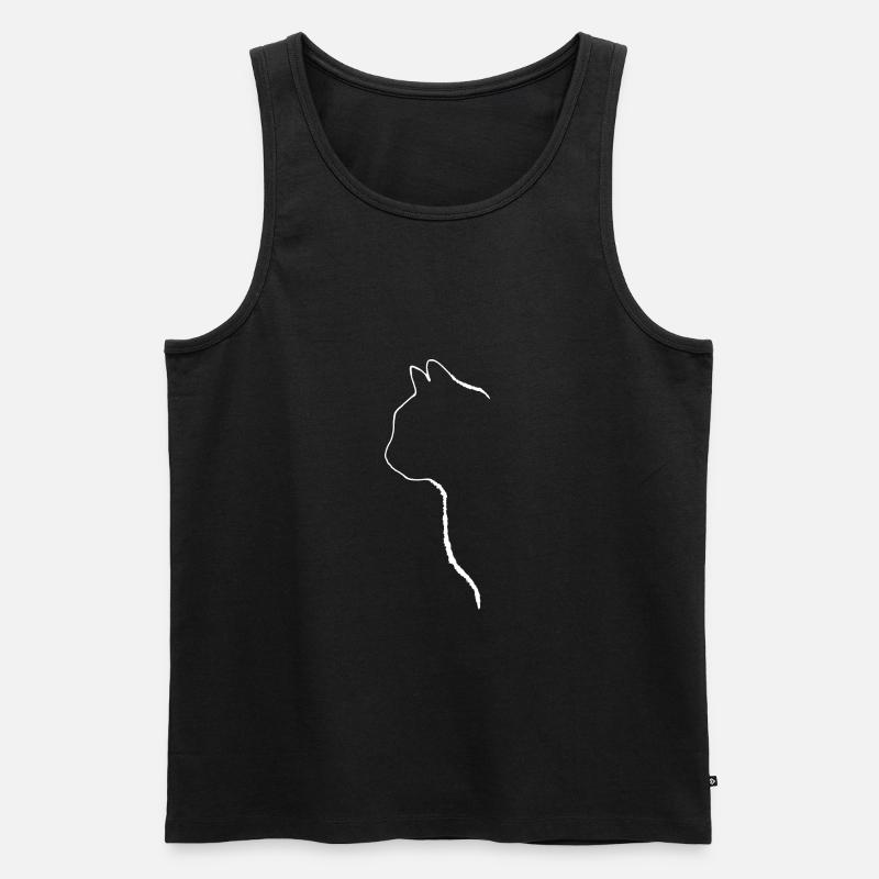 Katze Silhouette - Männer Premium Bio Tank Top - Schwarz