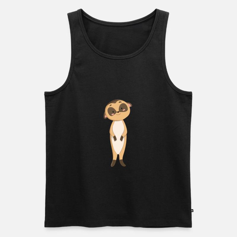 Surikater Erdmännchen - Männer Premium Bio Tank Top - Schwarz