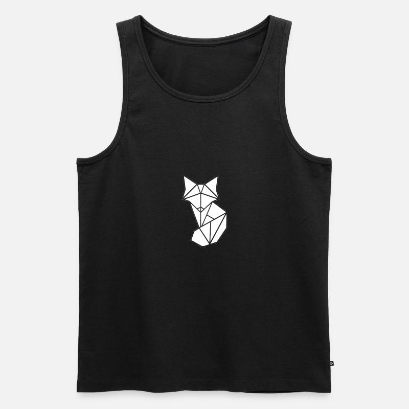 Fuchs Polygon - Männer Premium Bio Tank Top - Schwarz