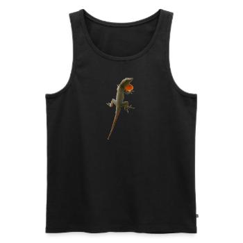 Echsen-Männchen Anolis grahami auf Jamaica - Männer Premium Bio Tank Top - Schwarz - Vorne - AI Model Male 178 light (178cm)