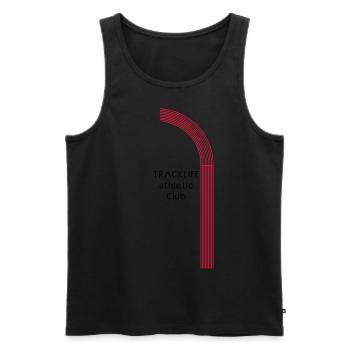 Laufshirt Tracklife athletic club - Débardeur bio Premium Homme - noir - Devant - AI Model Male 178 light (178cm)