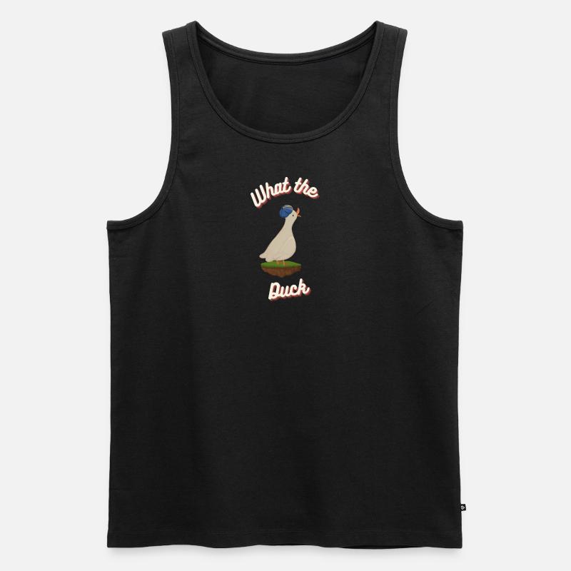 what the duck - Männer Premium Bio Tank Top - Schwarz
