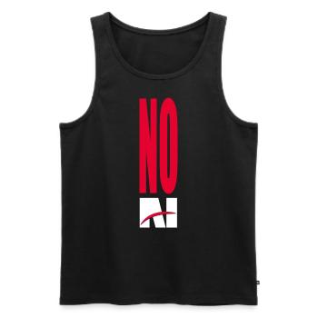 NO AI - no artificial intelligence - Men's Premium Organic Tank Top - black - Front - AI Model Male 178 light (178cm)