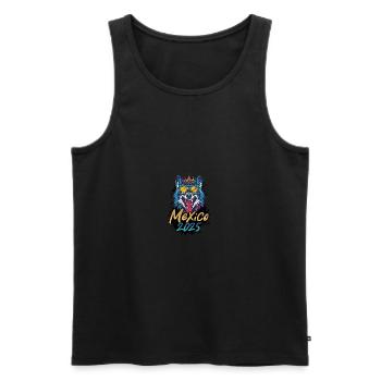 Mexiko 2025 Party Wolf - Männer Premium Bio Tank Top - Schwarz - Vorne - Michal (187cm)