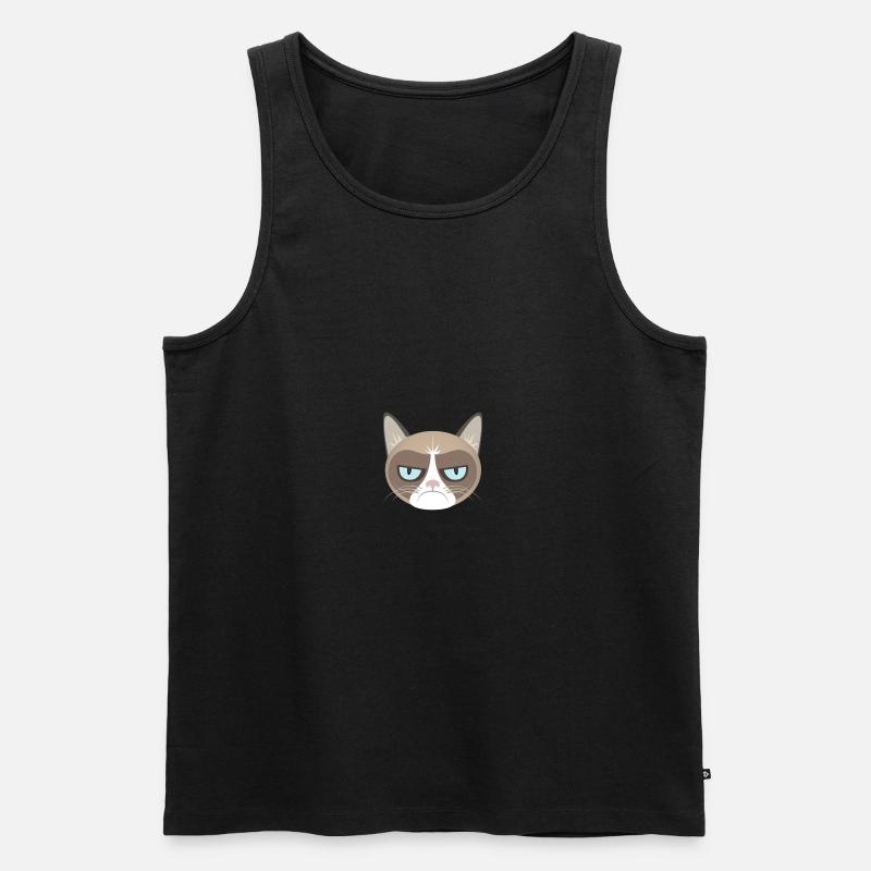 Grumpy Cat - Männer Premium Bio Tank Top - Schwarz