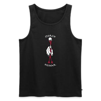storchheinarcomic weisseSchrift helm - Männer Premium Bio Tank Top - Schwarz - Vorne - Michal (187cm)