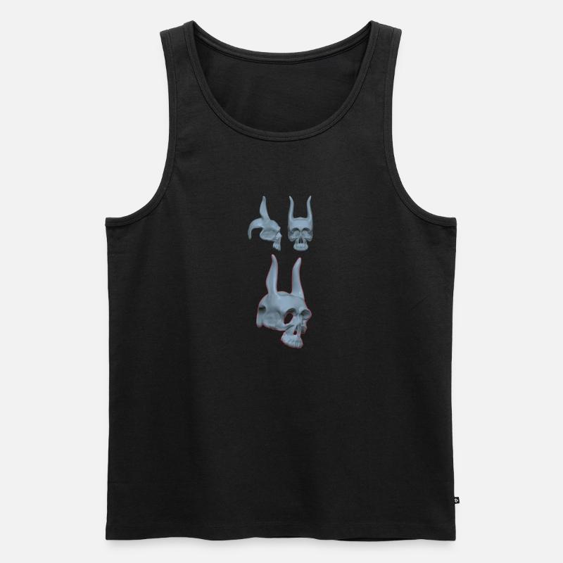 Detailliertes Hasenskelett Design - Männer Premium Bio Tank Top - Schwarz
