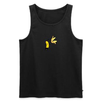 Naked Banana Banane nackt Party Zensur Comic gelb - Männer Premium Bio Tank Top - Schwarz - Vorne - Michal (187cm)