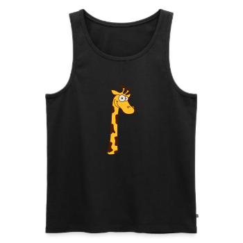 Lustige langer Hals Giraffe Afrika Cool Tier Comic - Männer Premium Bio Tank Top - Schwarz - Vorne - AI Model Male 178 light (178cm)